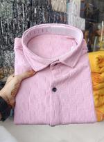 Dubby Popcorn Pink Casual Wear Box Line Mens Shirt